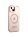 Buy Guess GUHMP14MHTCMP Apple iPhone 14 Plus / 15 Plus pink hard case Gold Outline Translucent MagSafe - GUE2320 - {ean13} - Home Screen Store Europe