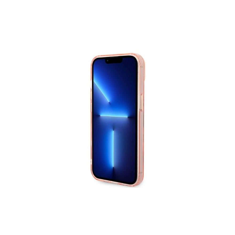 Etui Guess GUHMP14MHTCMP Apple iPhone 14 Plus / 15 Plus różowy/pink hard case Gold Outline Translucent MagSafe