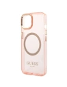Buy Guess GUHMP14MHTCMP Apple iPhone 14 Plus / 15 Plus pink hard case Gold Outline Translucent MagSafe - GUE2320 - {ean13} - Home Screen Store Europe