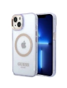 Etui Guess GUHMP14SHTCMU Apple iPhone 14 purpurowy/purple hard case Gold Outline Translucent MagSafe