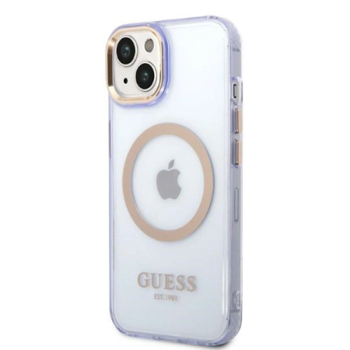 Kup Etui Guess GUHMP14SHTCMU Apple iPhone 14 purpurowy/purple hard case Gold Outline Translucent MagSafe - GUE2321 - {ean13} - Sklep Home Screen