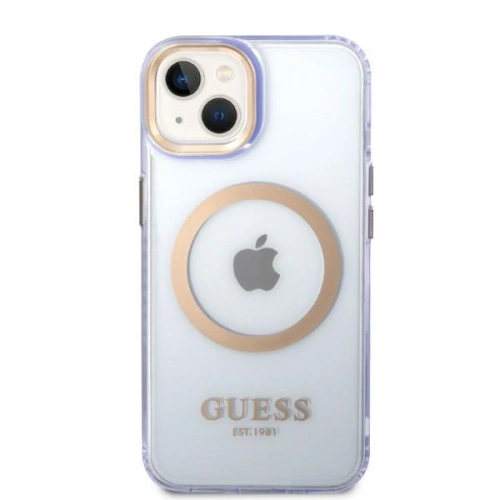 Kup Etui Guess GUHMP14SHTCMU Apple iPhone 14 purpurowy/purple hard case Gold Outline Translucent MagSafe - GUE2321 - {ean13} - Sklep Home Screen