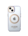Buy Guess GUHMP14SHTCMU Apple iPhone 14 purple hard case Gold Outline Translucent MagSafe - GUE2321 - {ean13} - Home Screen Store Europe