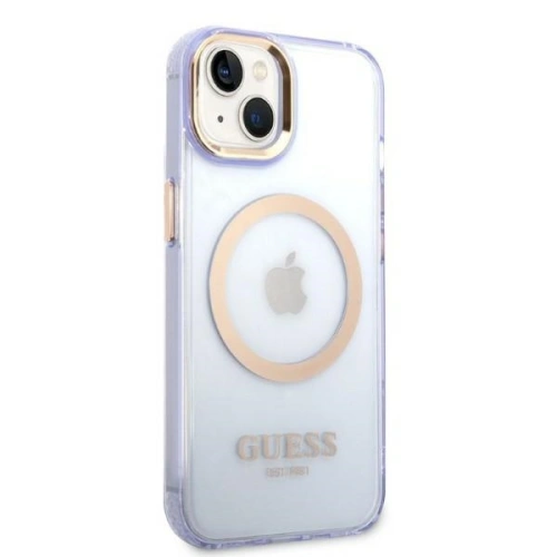 Kup Etui Guess GUHMP14SHTCMU Apple iPhone 14 purpurowy/purple hard case Gold Outline Translucent MagSafe - GUE2321 - {ean13} - Sklep Home Screen