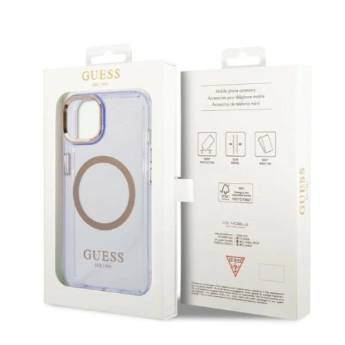 Kup Etui Guess GUHMP14SHTCMU Apple iPhone 14 purpurowy/purple hard case Gold Outline Translucent MagSafe - GUE2321 - {ean13} - Sklep Home Screen