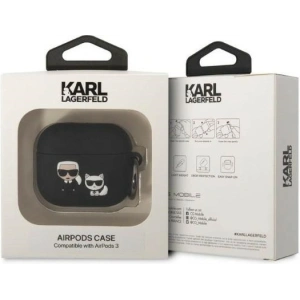 Kup Etui Karl Lagerfeld KLACA3SILKCK Apple AirPods 3 cover czarny/black Silicone Karl & Choupette - KLD1297 - {ean13} - Sklep Home Screen
