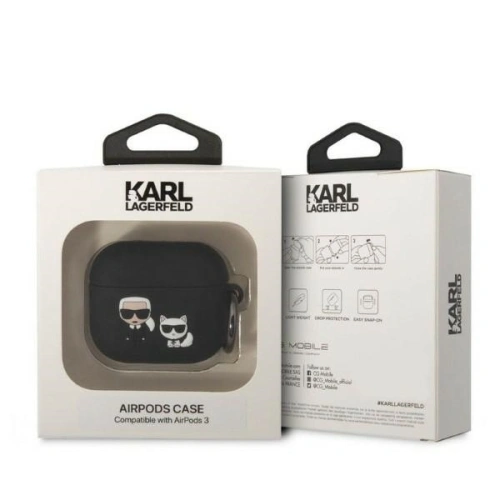 Kup Etui Karl Lagerfeld KLACA3SILKCK Apple AirPods 3 obal černý/black silikon Karl & Choupette - KLD1297 - {ean13} - Sklep Home Screen