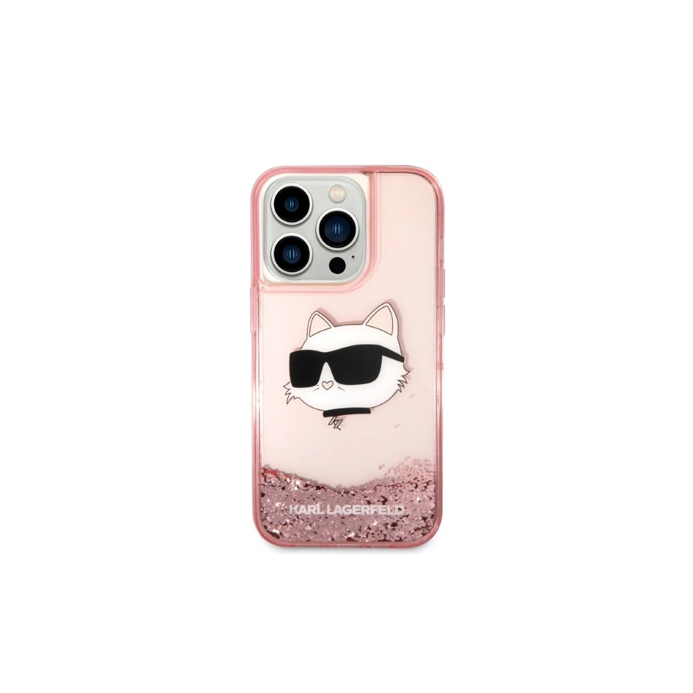 Etui Karl Lagerfeld KLHCP14LLNCHCP Apple iPhone 14 Pro różowy/pink hardcase Glitter Choupette Head