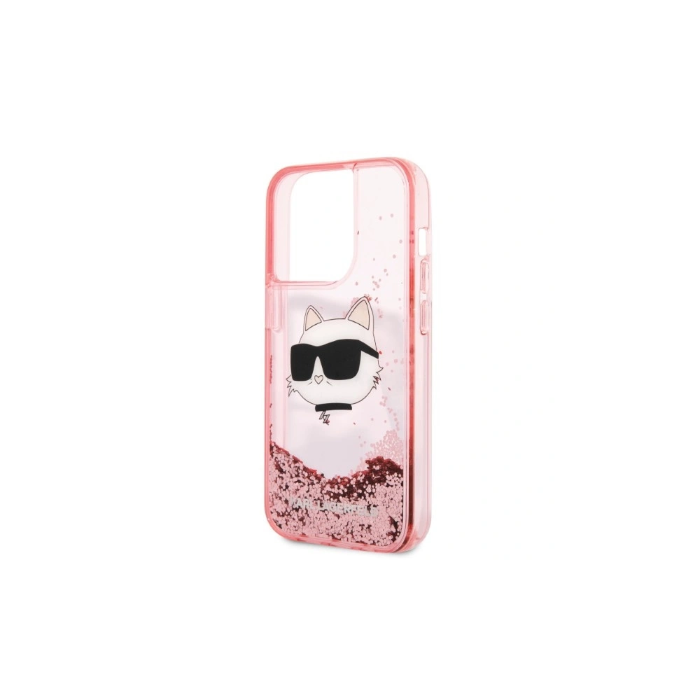 Etui Karl Lagerfeld KLHCP14LLNCHCP Apple iPhone 14 Pro różowy/pink hardcase Glitter Choupette Head