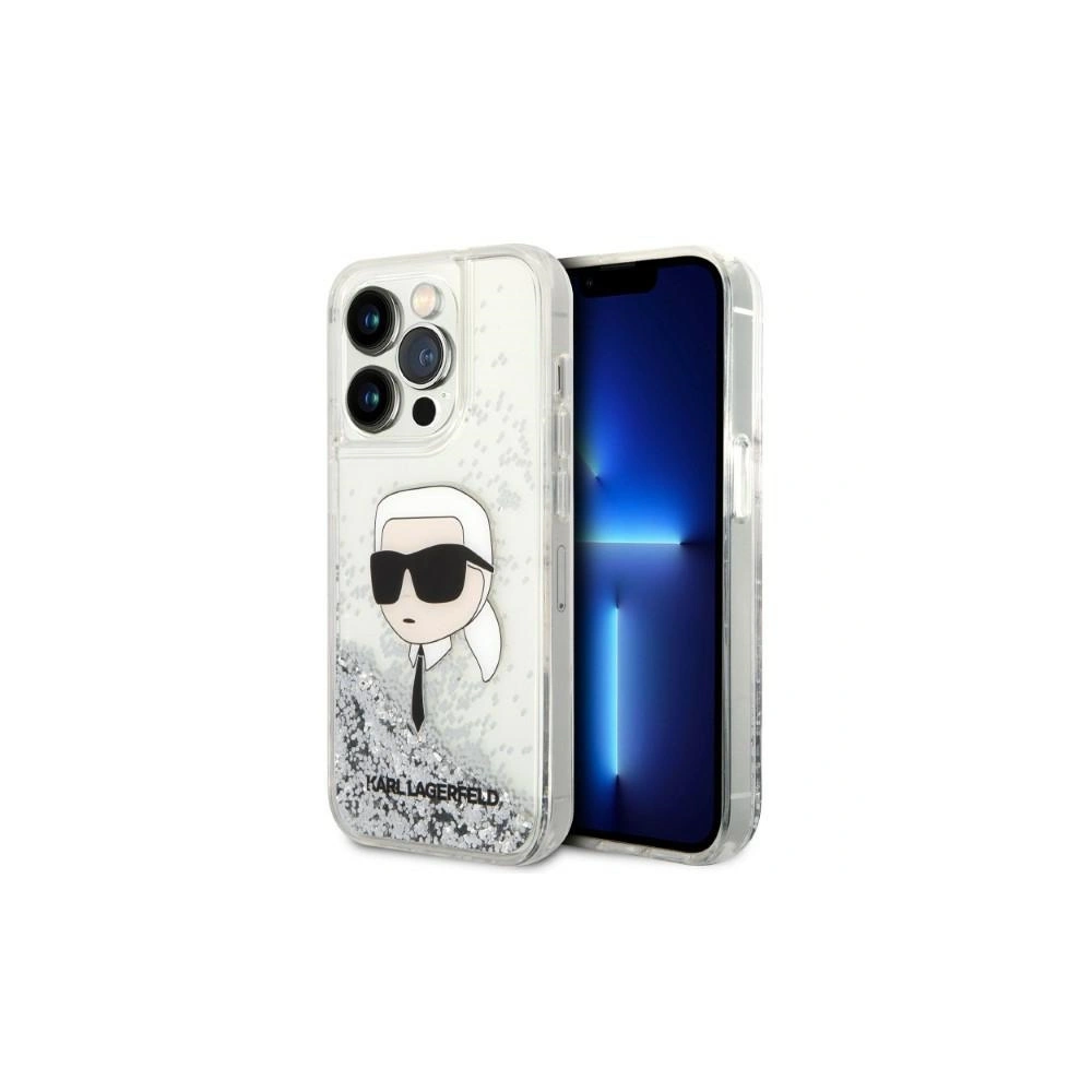 Etui Karl Lagerfeld KLHCP14LLNKHCH Apple iPhone 14 Pro srebrny/silver hardcase Glitter Karl Head