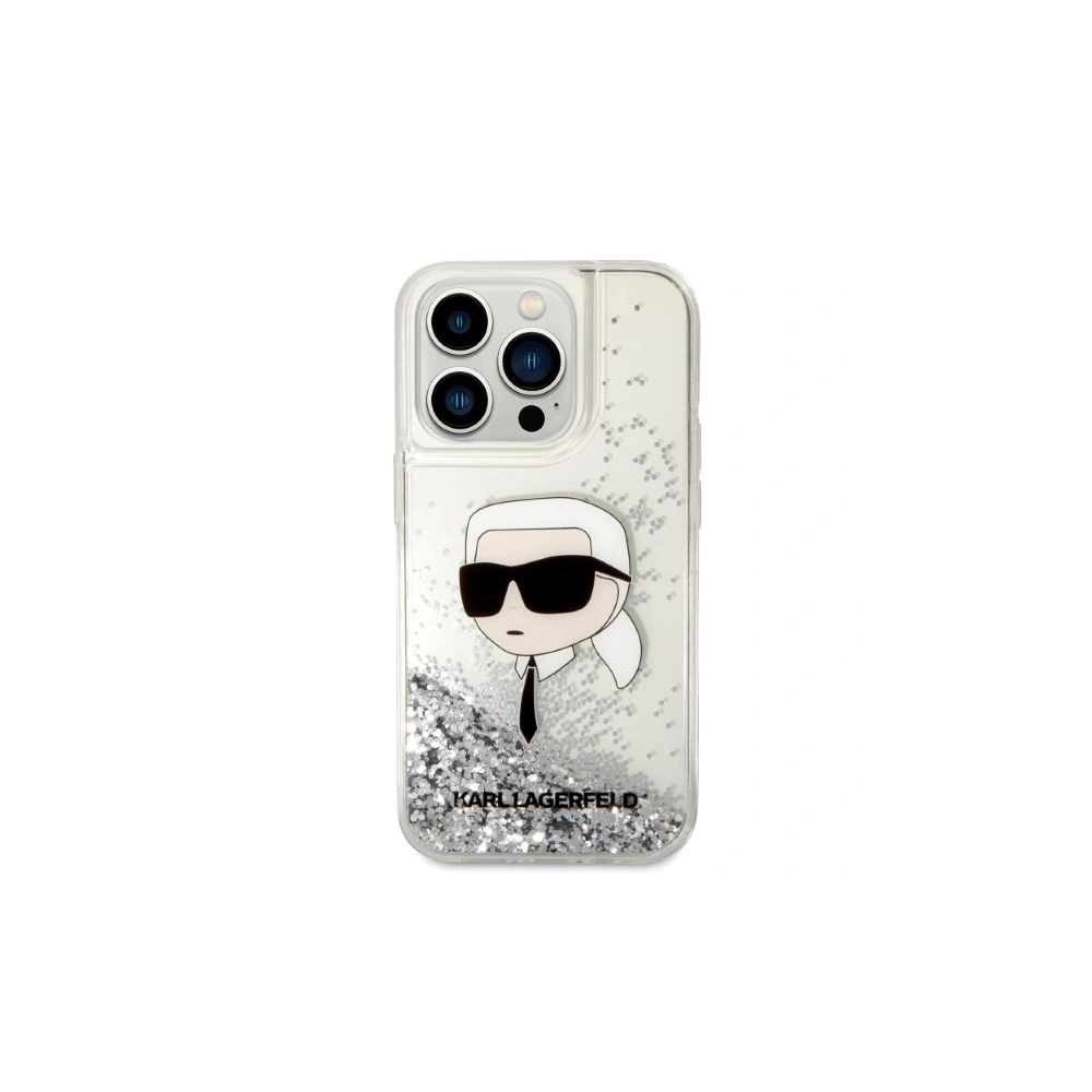 Etui Karl Lagerfeld KLHCP14LLNKHCH Apple iPhone 14 Pro srebrny/silver hardcase Glitter Karl Head