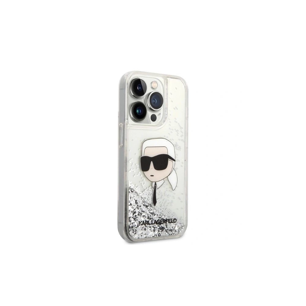 Etui Karl Lagerfeld KLHCP14LLNKHCH Apple iPhone 14 Pro srebrny/silver hardcase Glitter Karl Head