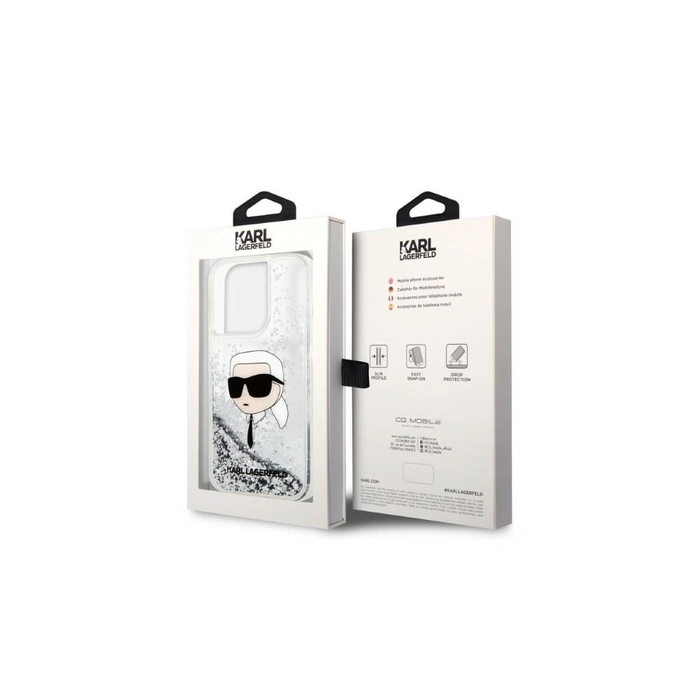 Etui Karl Lagerfeld KLHCP14LLNKHCH Apple iPhone 14 Pro srebrny/silver hardcase Glitter Karl Head