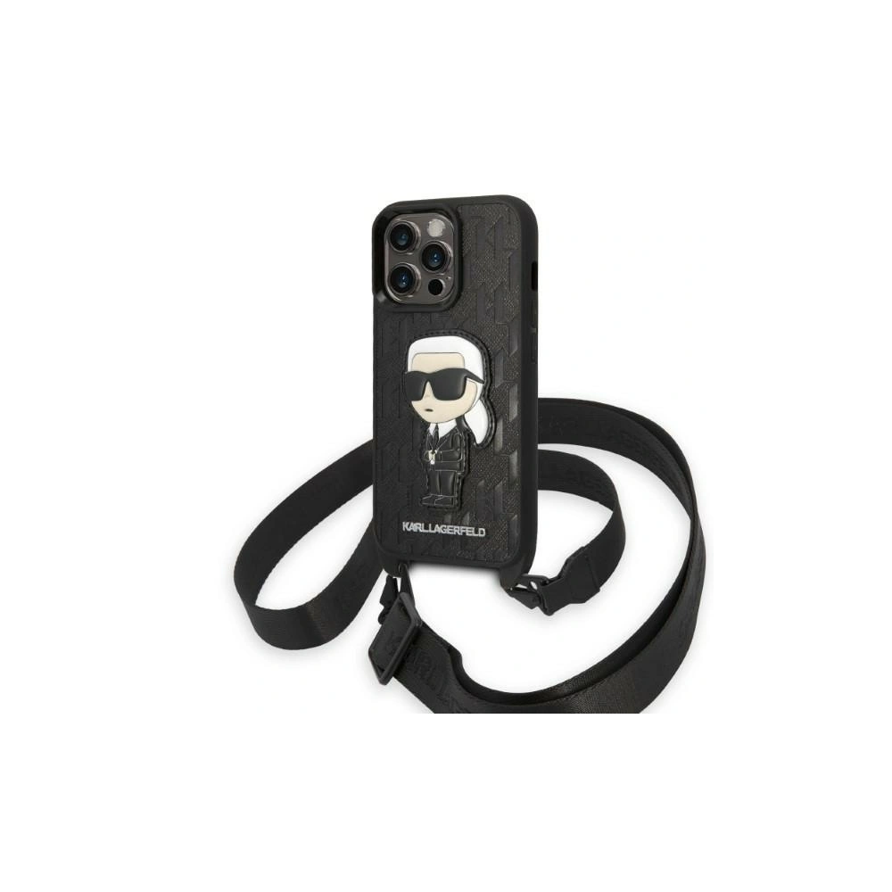 Etui Karl Lagerfeld KLHCP14LSTKMK Apple iPhone 14 Pro czarny/black hardcase Monogram Ikonik Patch