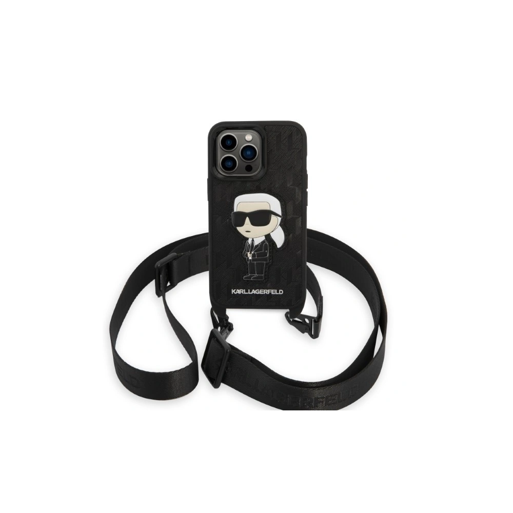 Etui Karl Lagerfeld KLHCP14LSTKMK Apple iPhone 14 Pro czarny/black hardcase Monogram Ikonik Patch