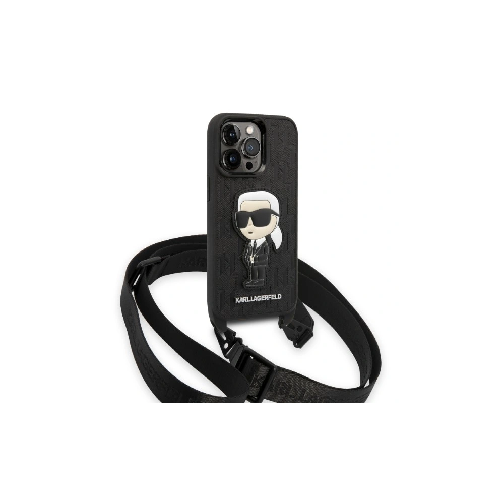 Etui Karl Lagerfeld KLHCP14LSTKMK Apple iPhone 14 Pro czarny/black hardcase Monogram Ikonik Patch