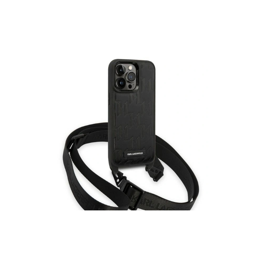 Etui Karl Lagerfeld KLHCP14LSTMMK Apple iPhone 14 Pro hardcase czarny/black Monogram Plaque Logo Strap