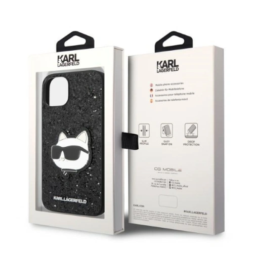 Kup Etui Karl Lagerfeld KLHCP14MG2CPK Apple iPhone 14 Plus / 15 Plus czarny/black hardcase Glitter Choupette Patch - KLD1311 - {ean13} - Sklep Home Screen
