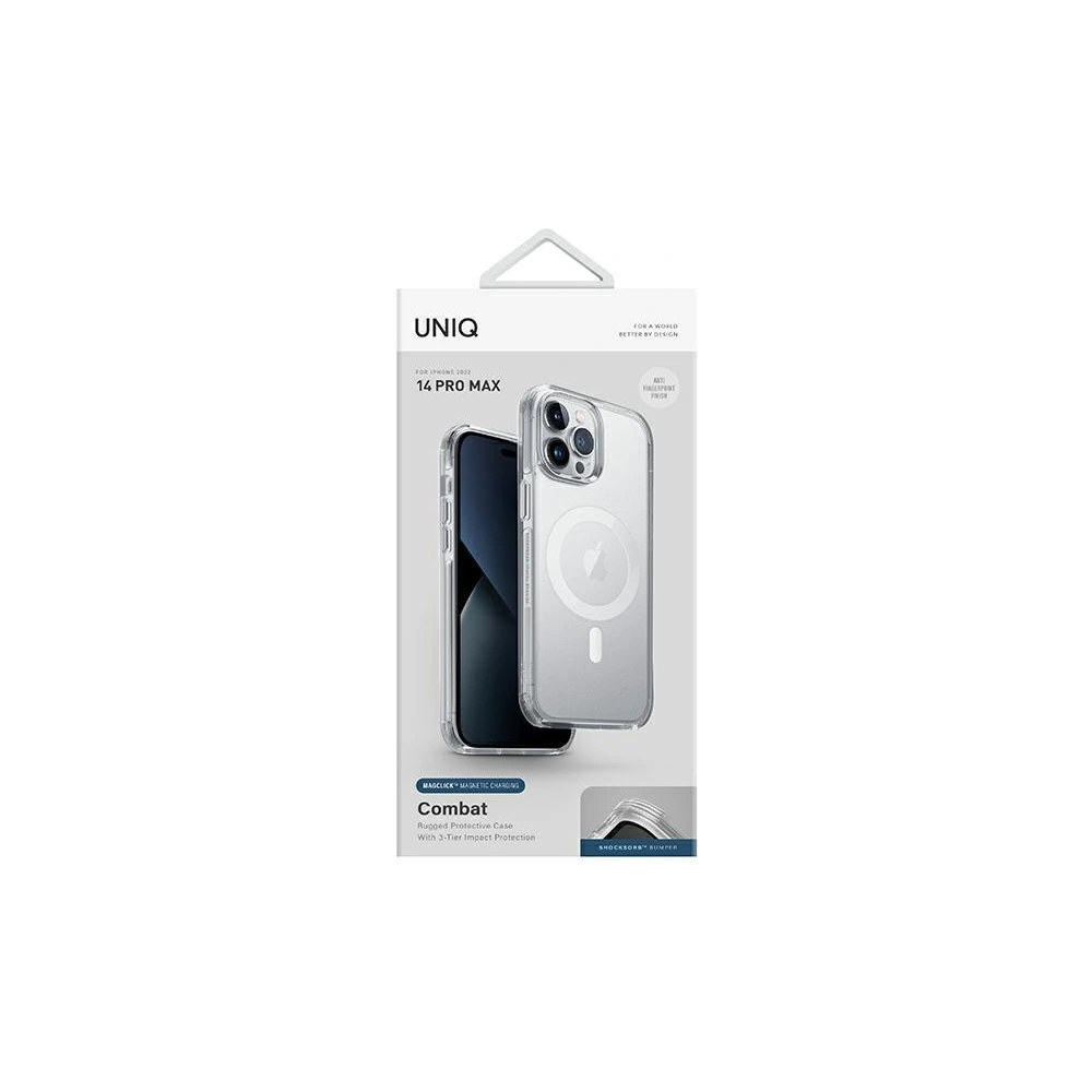 Etui UNIQ Combat Apple iPhone 14 Pro Max MagClick Charging przeźroczysty/dove satin clear