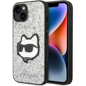 Etui Karl Lagerfeld KLHCP14MG2CPS Apple iPhone 14 Plus / 15 Plus srebrny/silver hardcase Glitter Choupette Patch