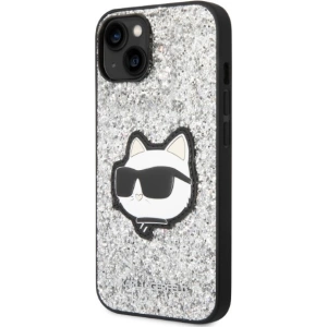Etui Karl Lagerfeld KLHCP14MG2CPS Apple iPhone 14 Plus / 15 Plus srebrny/silver hardcase Glitter Choupette Patch