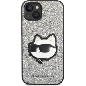 Etui Karl Lagerfeld KLHCP14MG2CPS Apple iPhone 14 Plus / 15 Plus srebrny/silver hardcase Glitter Choupette Patch