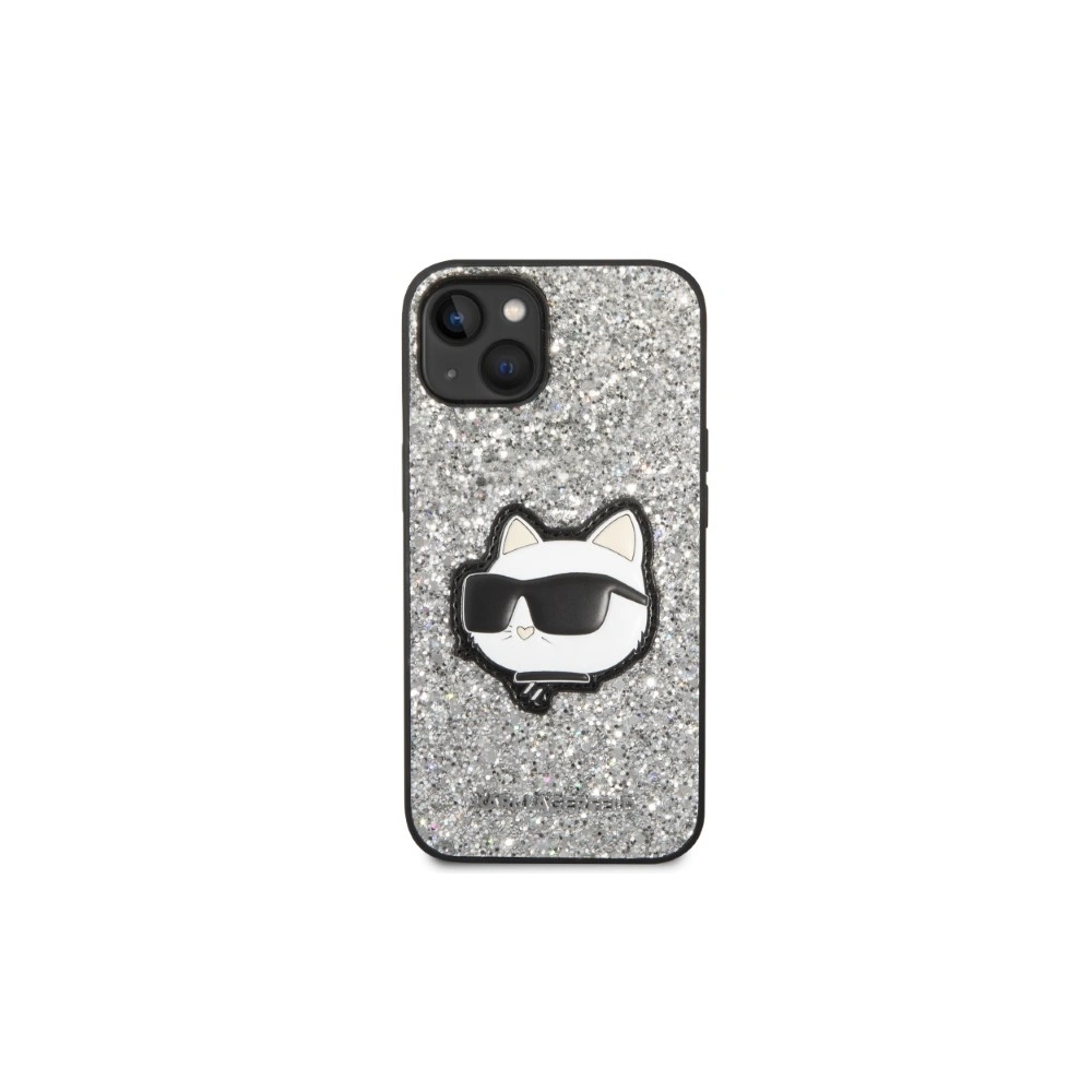 Etui Karl Lagerfeld KLHCP14MG2CPS Apple iPhone 14 Plus / 15 Plus srebrny/silver hardcase Glitter Choupette Patch