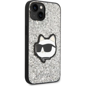 Etui Karl Lagerfeld KLHCP14MG2CPS Apple iPhone 14 Plus / 15 Plus srebrny/silver hardcase Glitter Choupette Patch
