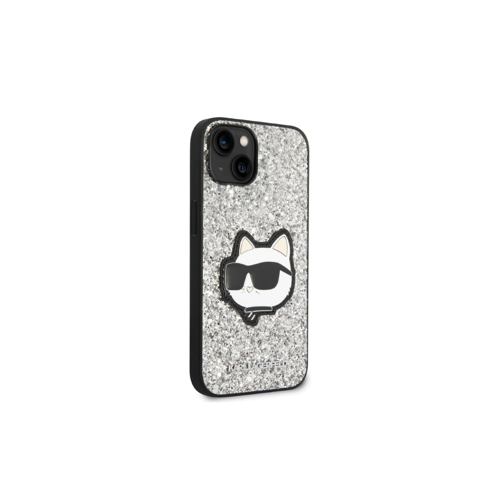 Etui Karl Lagerfeld KLHCP14MG2CPS Apple iPhone 14 Plus / 15 Plus srebrny/silver hardcase Glitter Choupette Patch
