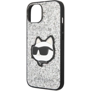 Etui Karl Lagerfeld KLHCP14MG2CPS Apple iPhone 14 Plus / 15 Plus srebrny/silver hardcase Glitter Choupette Patch
