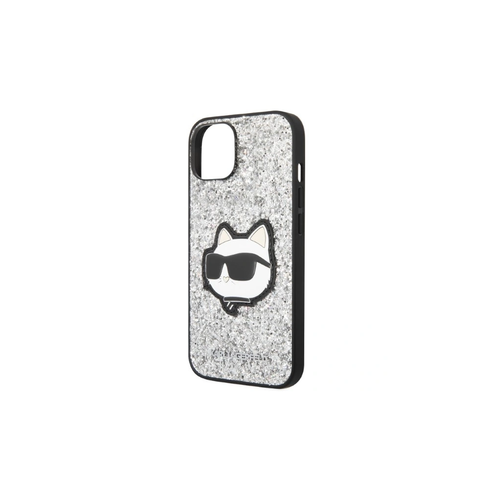 Etui Karl Lagerfeld KLHCP14MG2CPS Apple iPhone 14 Plus / 15 Plus srebrny/silver hardcase Glitter Choupette Patch