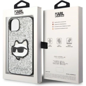 Etui Karl Lagerfeld KLHCP14MG2CPS Apple iPhone 14 Plus / 15 Plus srebrny/silver hardcase Glitter Choupette Patch