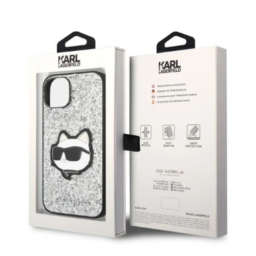 Kup Etui Karl Lagerfeld KLHCP14MG2CPS Apple iPhone 14 Plus / 15 Plus srebrny/silver hardcase Glitter Choupette Patch - KLD1312 - {ean13} - Sklep Home Screen