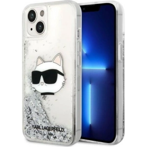 Etui Karl Lagerfeld KLHCP14MLNCHCS Apple iPhone 14 Plus / 15 Plus srebrny/silver hardcase Glitter Choupette Head