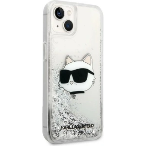 Etui Karl Lagerfeld KLHCP14MLNCHCS Apple iPhone 14 Plus / 15 Plus srebrny/silver hardcase Glitter Choupette Head