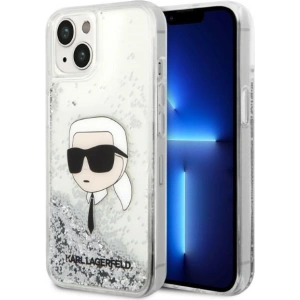 Etui Karl Lagerfeld KLHCP14MLNKHCH Apple iPhone 14 Plus / 15 Plus srebrny/silver hardcase Glitter Karl Head