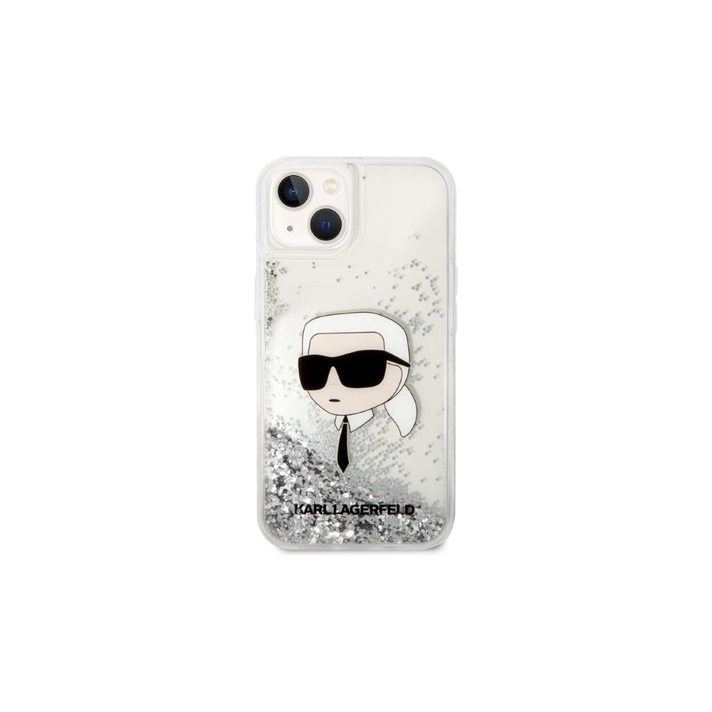 Etui Karl Lagerfeld KLHCP14MLNKHCH Apple iPhone 14 Plus / 15 Plus srebrny/silver hardcase Glitter Karl Head