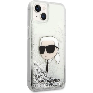 Etui Karl Lagerfeld KLHCP14MLNKHCH Apple iPhone 14 Plus / 15 Plus srebrny/silver hardcase Glitter Karl Head