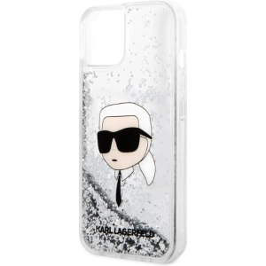 Etui Karl Lagerfeld KLHCP14MLNKHCH Apple iPhone 14 Plus / 15 Plus srebrny/silver hardcase Glitter Karl Head