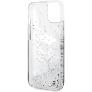 Etui Karl Lagerfeld KLHCP14MLNKHCH Apple iPhone 14 Plus / 15 Plus srebrny/silver hardcase Glitter Karl Head