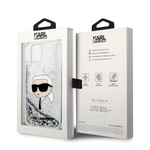 Kup Etui Karl Lagerfeld KLHCP14MLNKHCH Apple iPhone 14 Plus / 15 Plus ezüst/silver kemény tok Glitter Karl Head - KLD1314 - {ean13} - Sklep Home Screen
