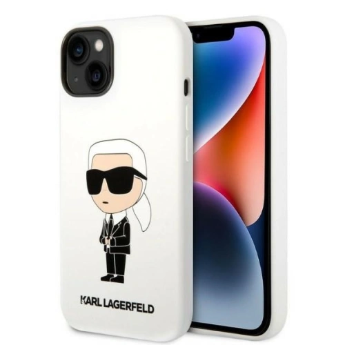 Kup Etui Karl Lagerfeld KLHCP14MSNIKBCH Apple iPhone 14 Plus / 15 Plus hardcase bílý/white Silicone Ikonik - KLD1316 - {ean13} - Sklep Home Screen
