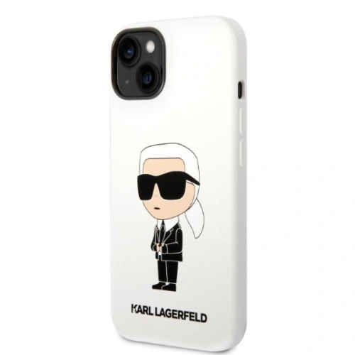 Kup Etui Karl Lagerfeld KLHCP14MSNIKBCH Apple iPhone 14 Plus / 15 Plus hardcase bílý/white Silicone Ikonik - KLD1316 - {ean13} - Sklep Home Screen