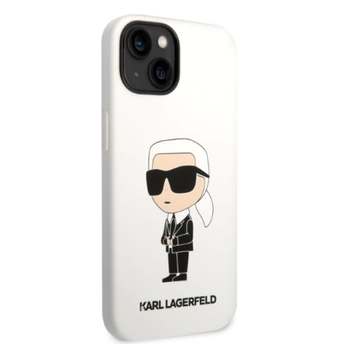Kup Etui Karl Lagerfeld KLHCP14MSNIKBCH Apple iPhone 14 Plus / 15 Plus hardcase bílý/white Silicone Ikonik - KLD1316 - {ean13} - Sklep Home Screen