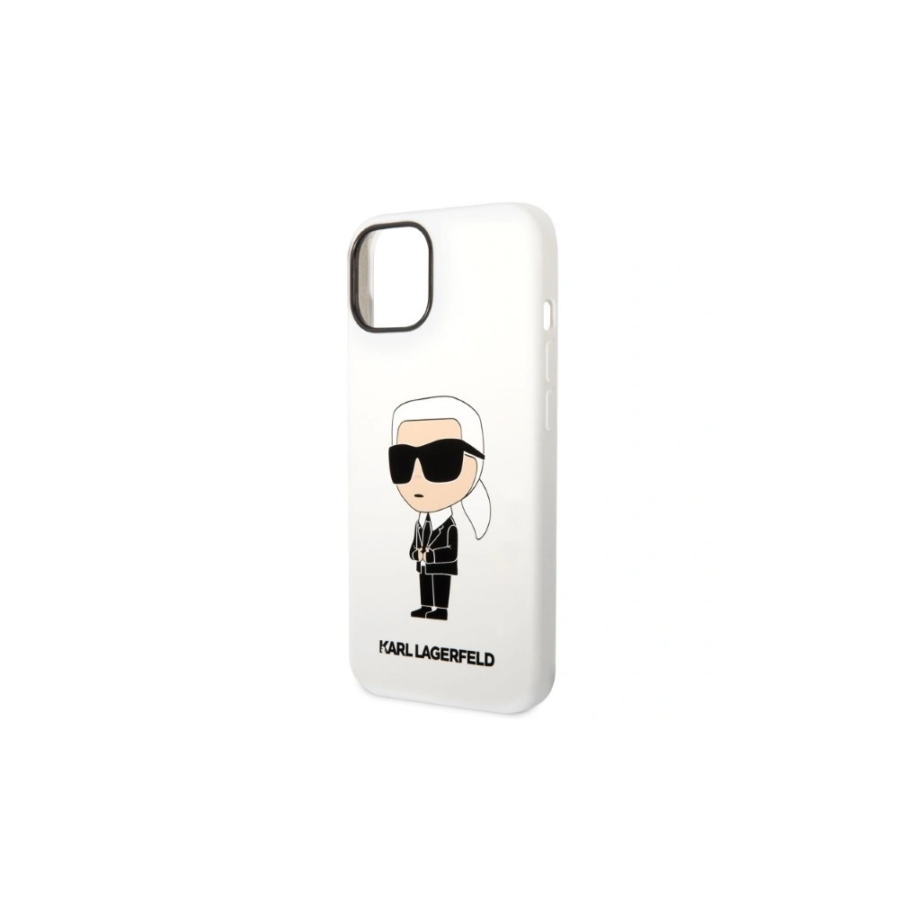 Etui Karl Lagerfeld KLHCP14MSNIKBCH Apple iPhone 14 Plus / 15 Plus hardcase biały/white Silicone Ikonik