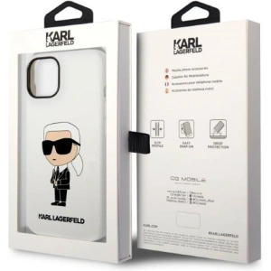 Etui Karl Lagerfeld KLHCP14MSNIKBCH Apple iPhone 14 Plus / 15 Plus hardcase biały/white Silicone Ikonik