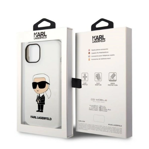 Kup Etui Karl Lagerfeld KLHCP14MSNIKBCH Apple iPhone 14 Plus / 15 Plus hardcase alb/white Silicone Ikonik - KLD1316 - {ean13} - Sklep Home Screen
