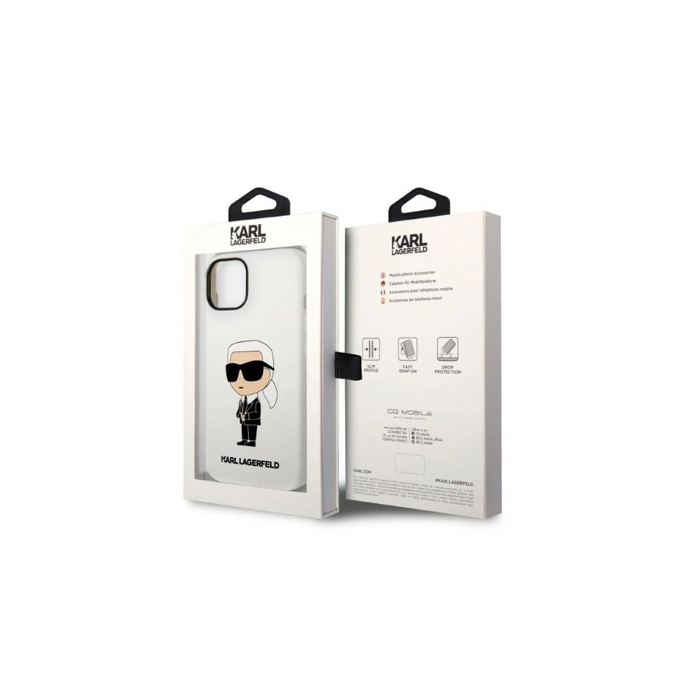 Etui Karl Lagerfeld KLHCP14MSNIKBCH Apple iPhone 14 Plus / 15 Plus hardcase biały/white Silicone Ikonik