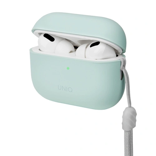 Kup Etui UNIQ Lino Apple AirPods Pro 2 Silicone mentă/mint green - UNIQ830 - {ean13} - Sklep Home Screen
