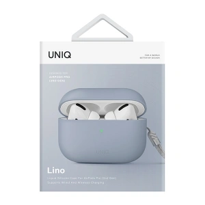 Etui UNIQ Lino Apple AirPods Pro 2 Silicone niebieski/artctic blue Etui UNIQ Lino Apple AirPods Pro 2 Silicone niebieski/artctic blue